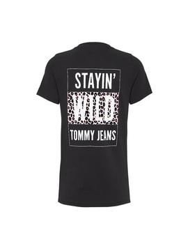 Camiseta Tommy Jeans Stay Wild negro mujer