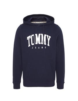 Felpa Tommy Jeans TJM Essential Hoodie marino hombre
