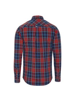 Camisa Tommy Jeans Essential Check marino/rojo hombre