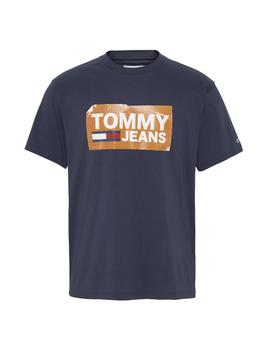 Camiseta Tommy Jeans Scratched Box marino hombre